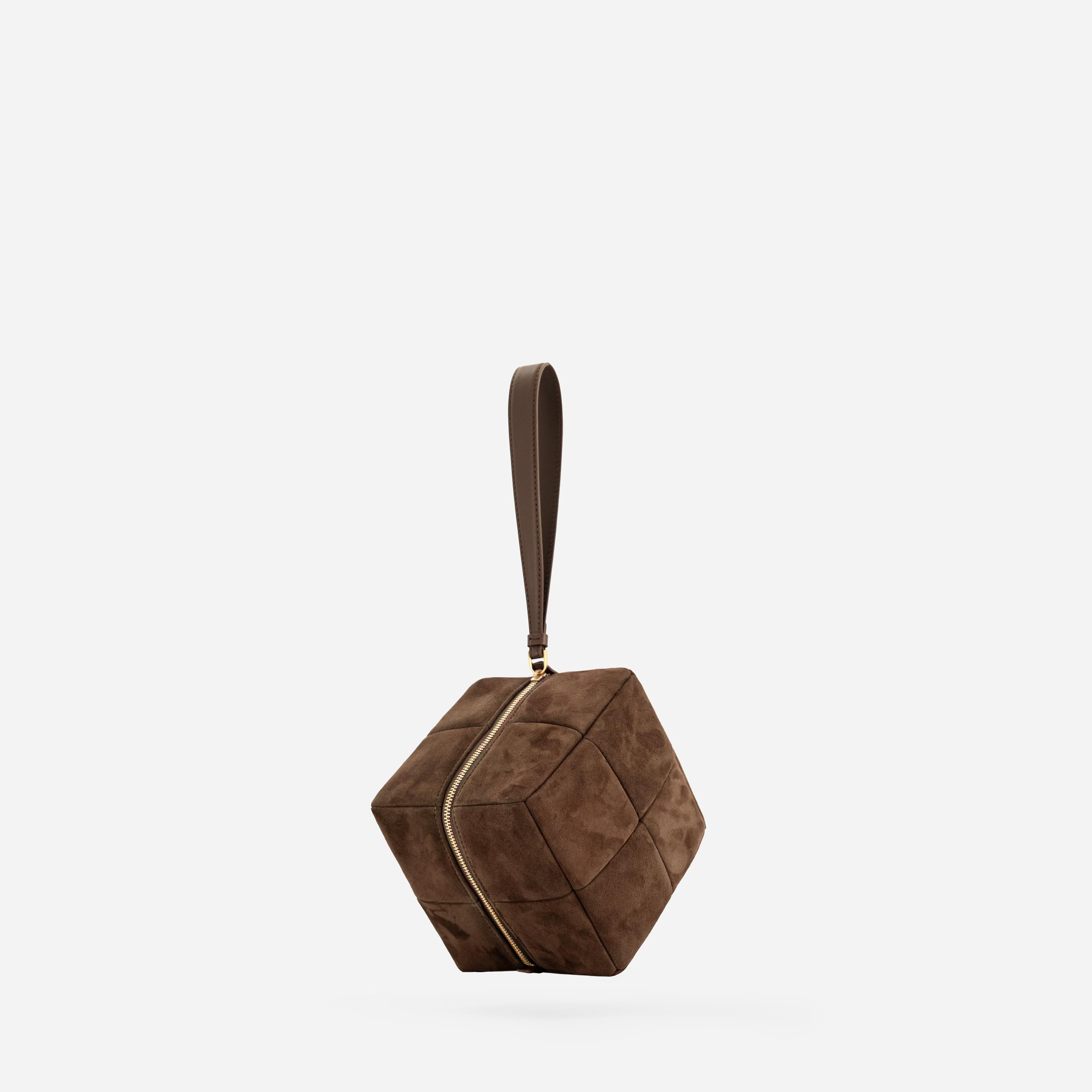 Grid Clutch - Suede Espresso