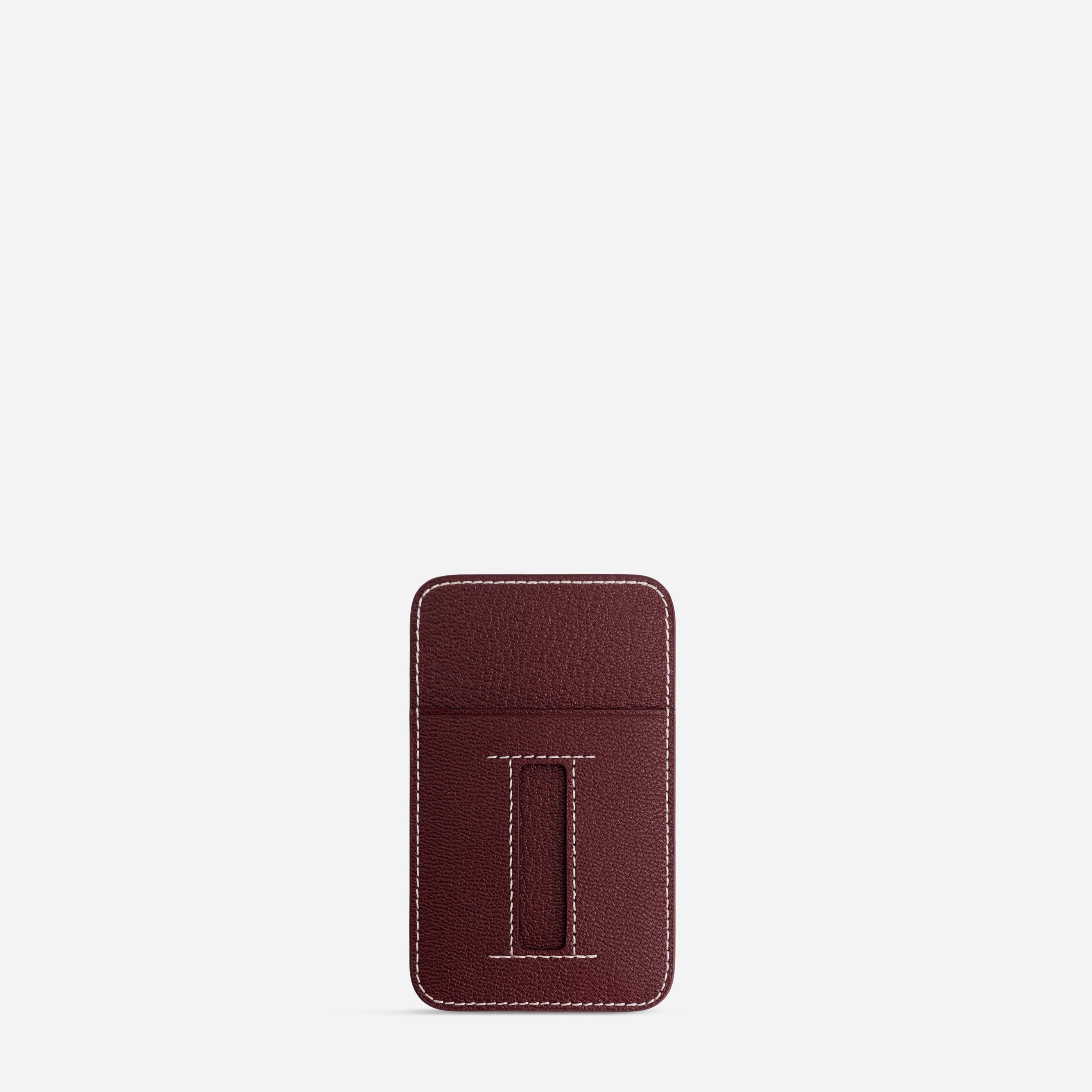 Cardholder I - Chèvre Bordeaux