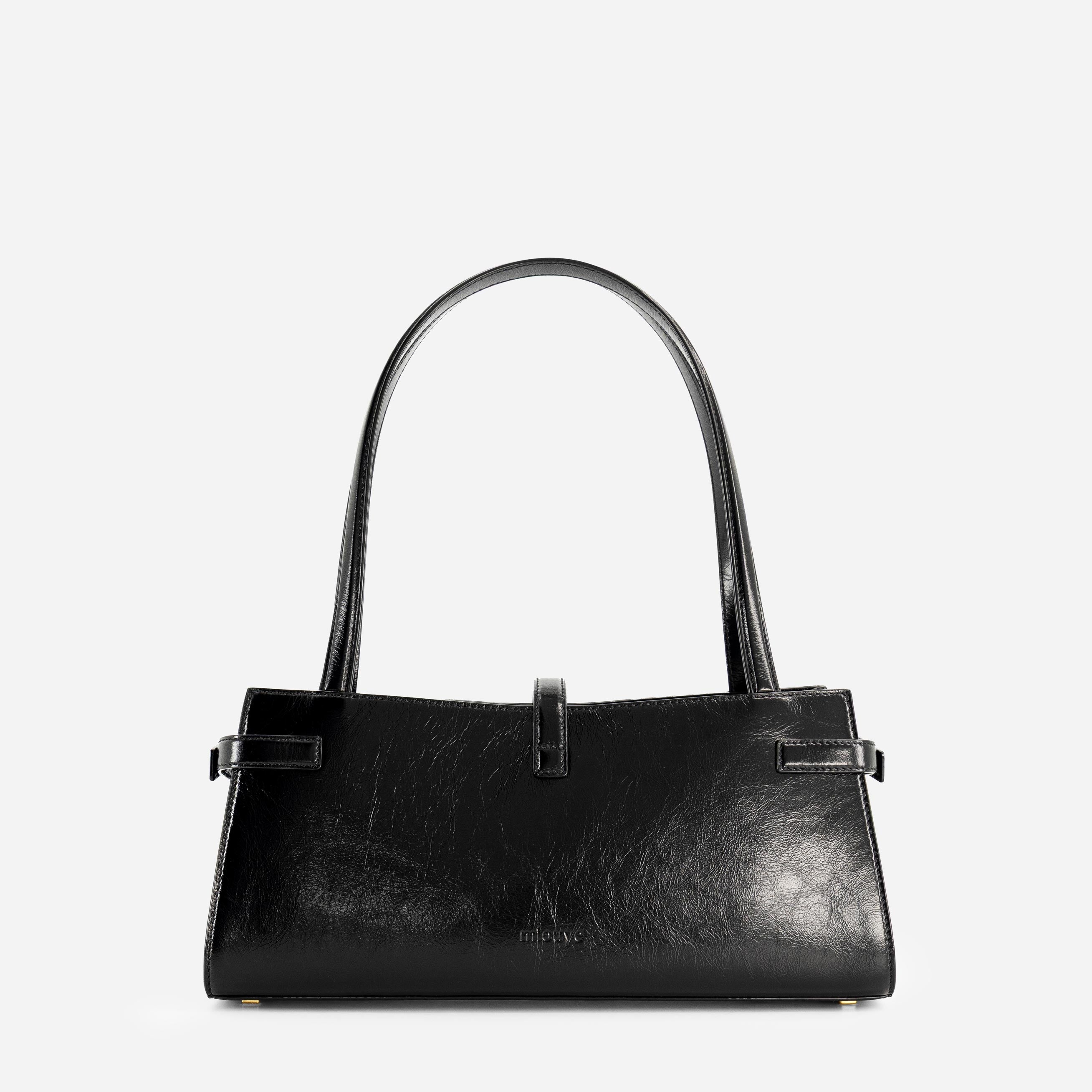 Isla Wide Tote - Crinkled Black