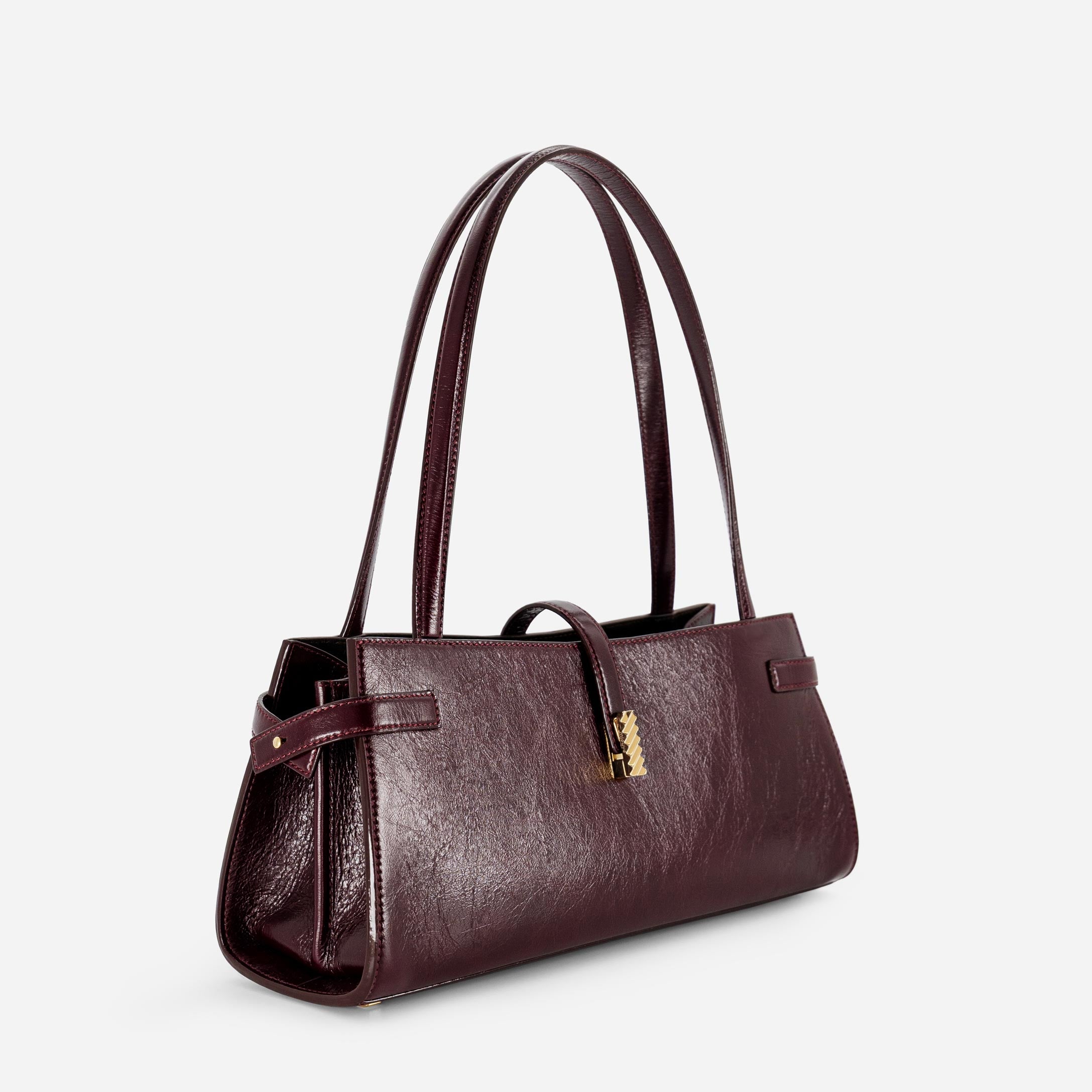 Isla Wide Tote - Crinkled Bordeaux