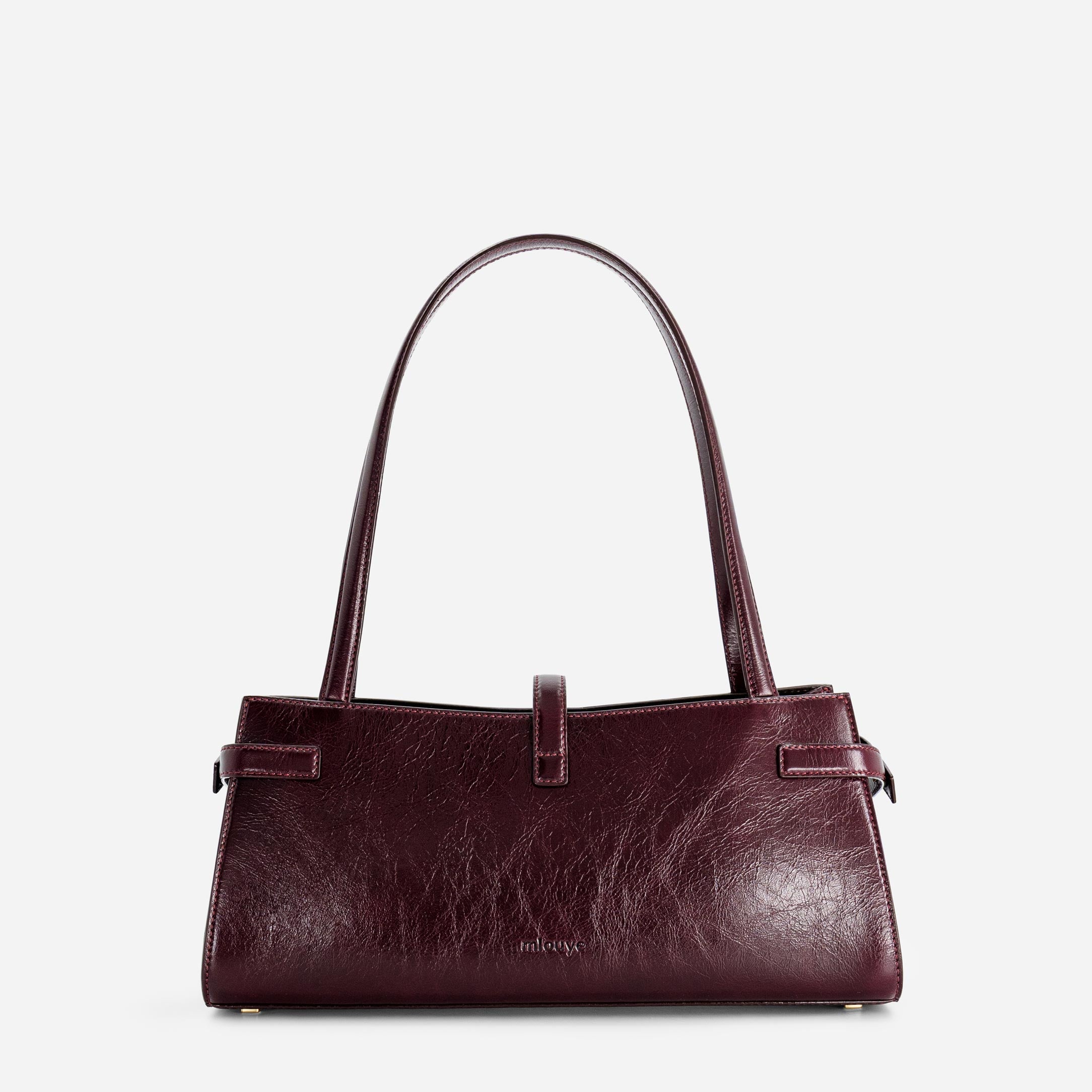 Isla Wide Tote - Crinkled Bordeaux
