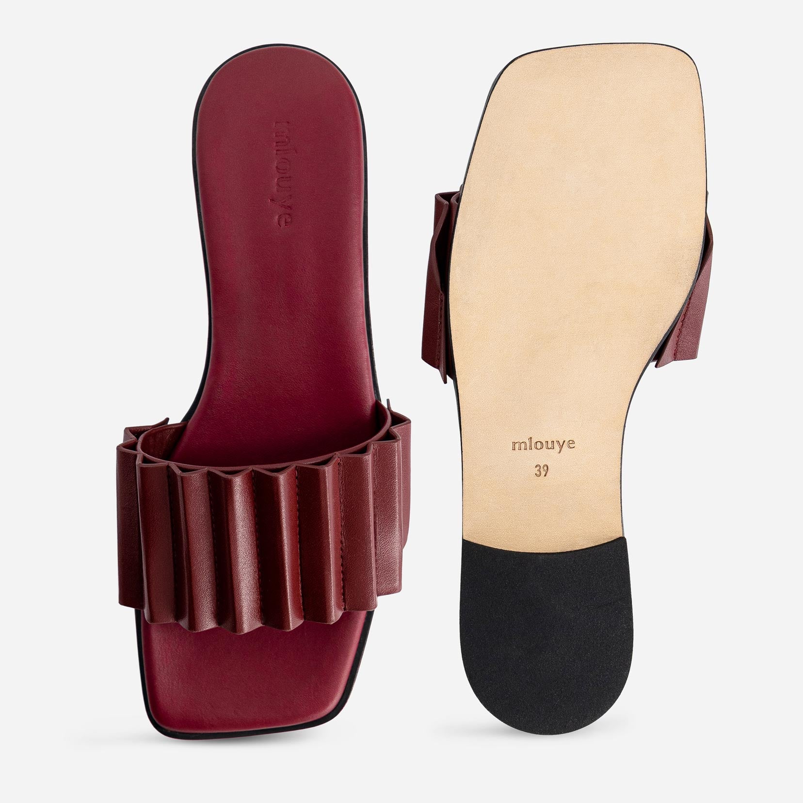 Louise Slide Sandal - Bordeaux