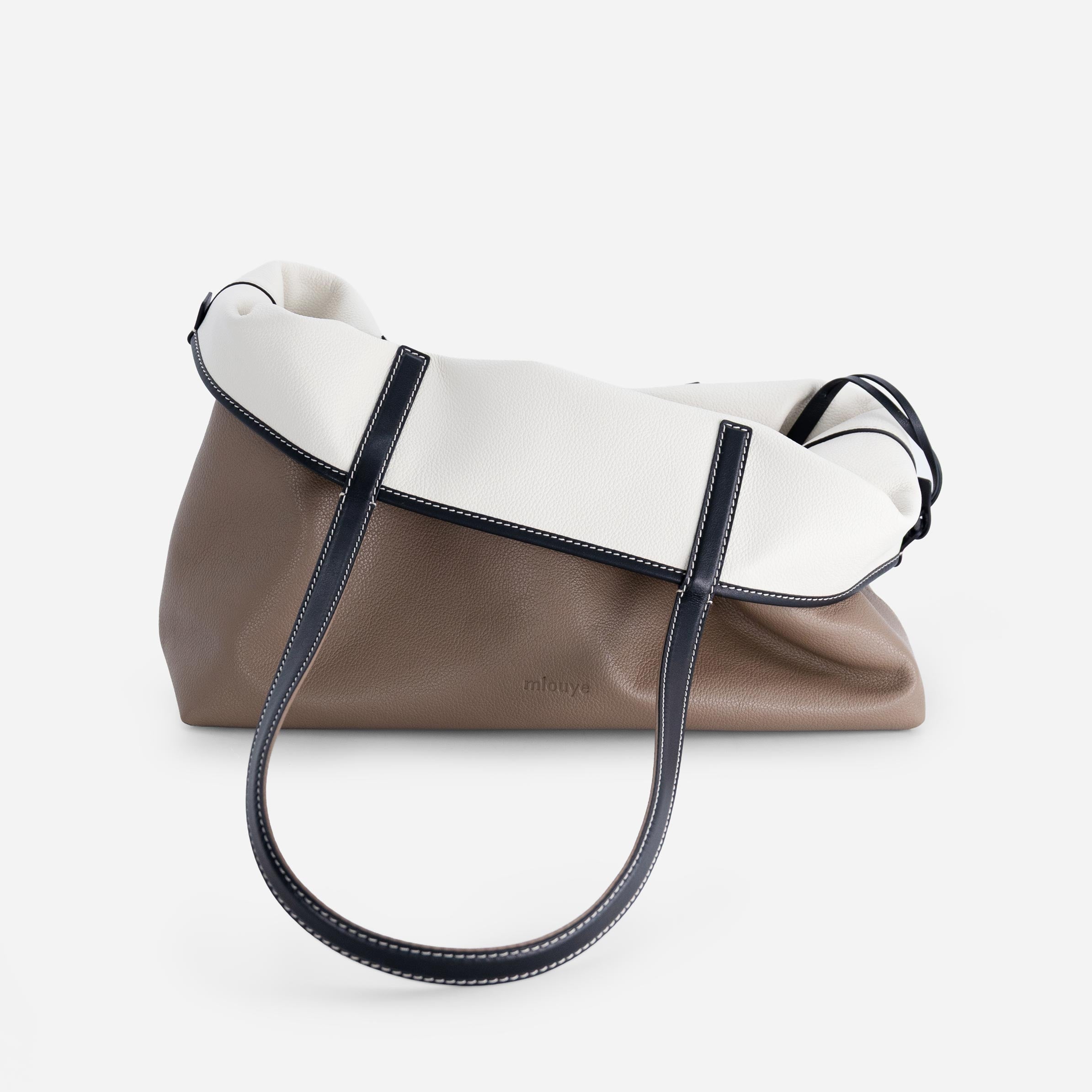 M Tote - Off White & Etoupe