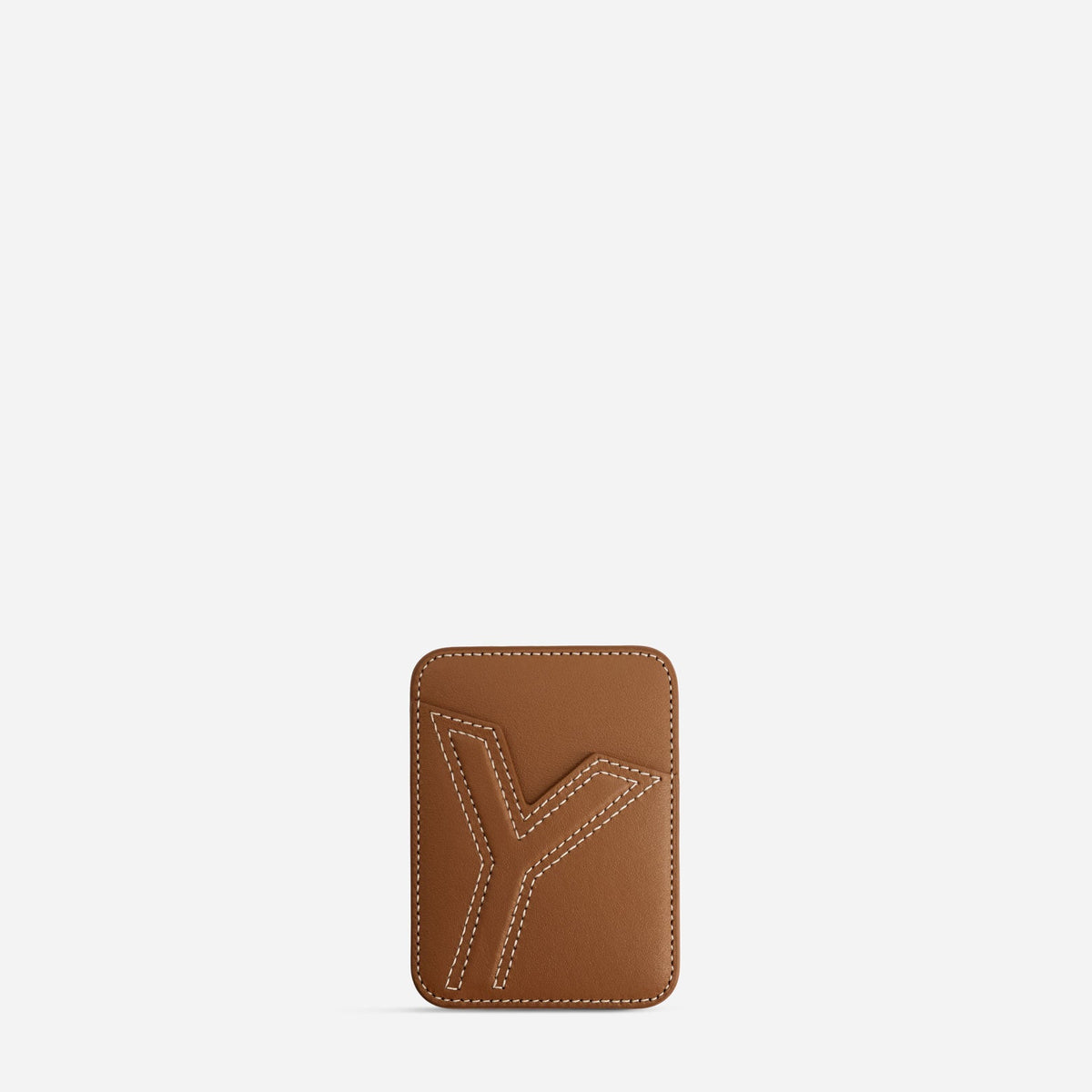 MagSafe cardholder in Canyon, initial Y, front
