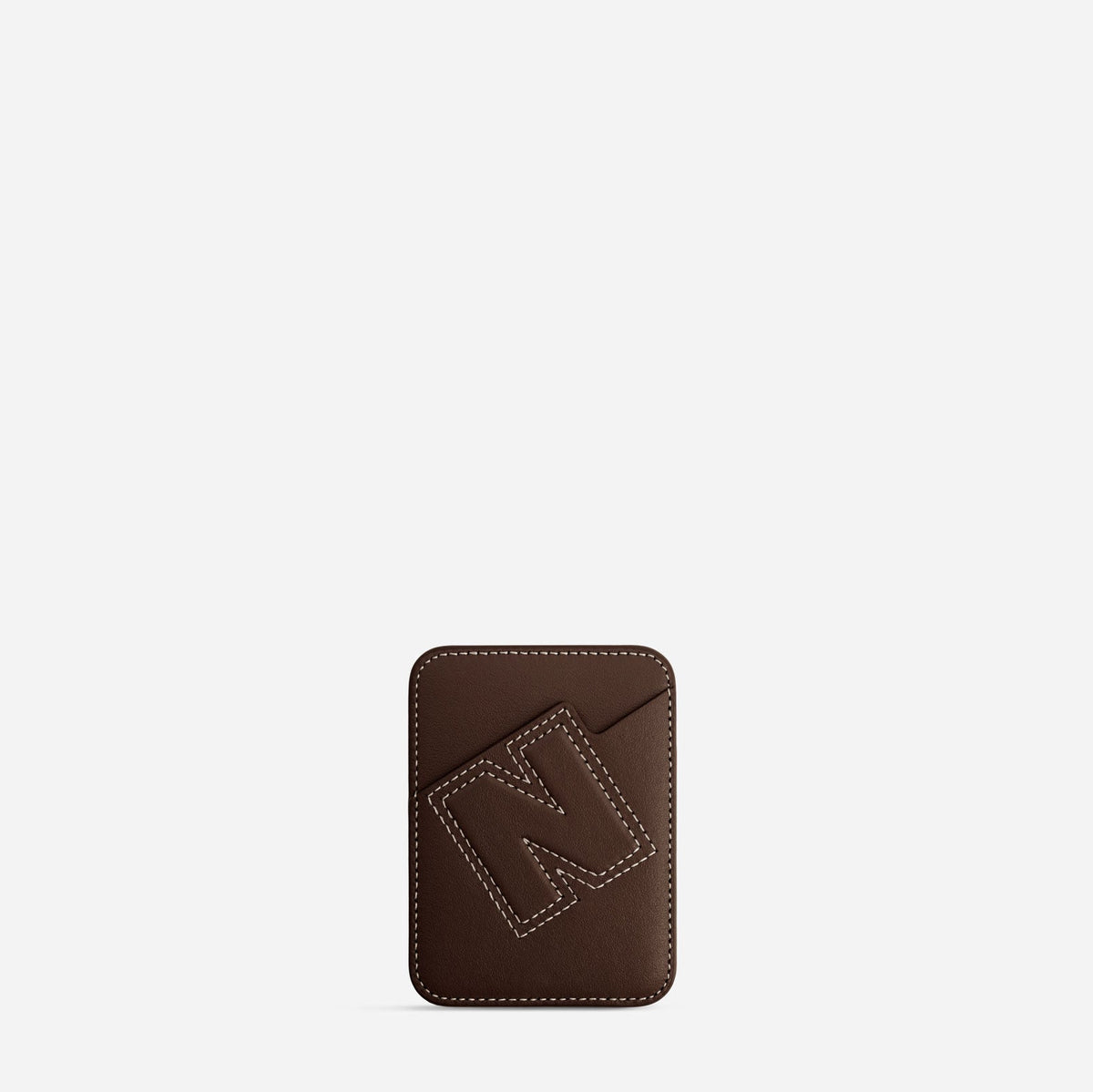 MagSafe cardholder in Espresso, initial N, front