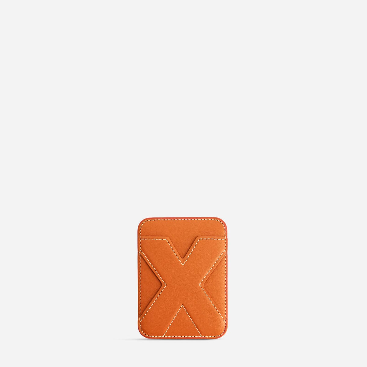 MagSafe cardholder in Orange, initial X, front