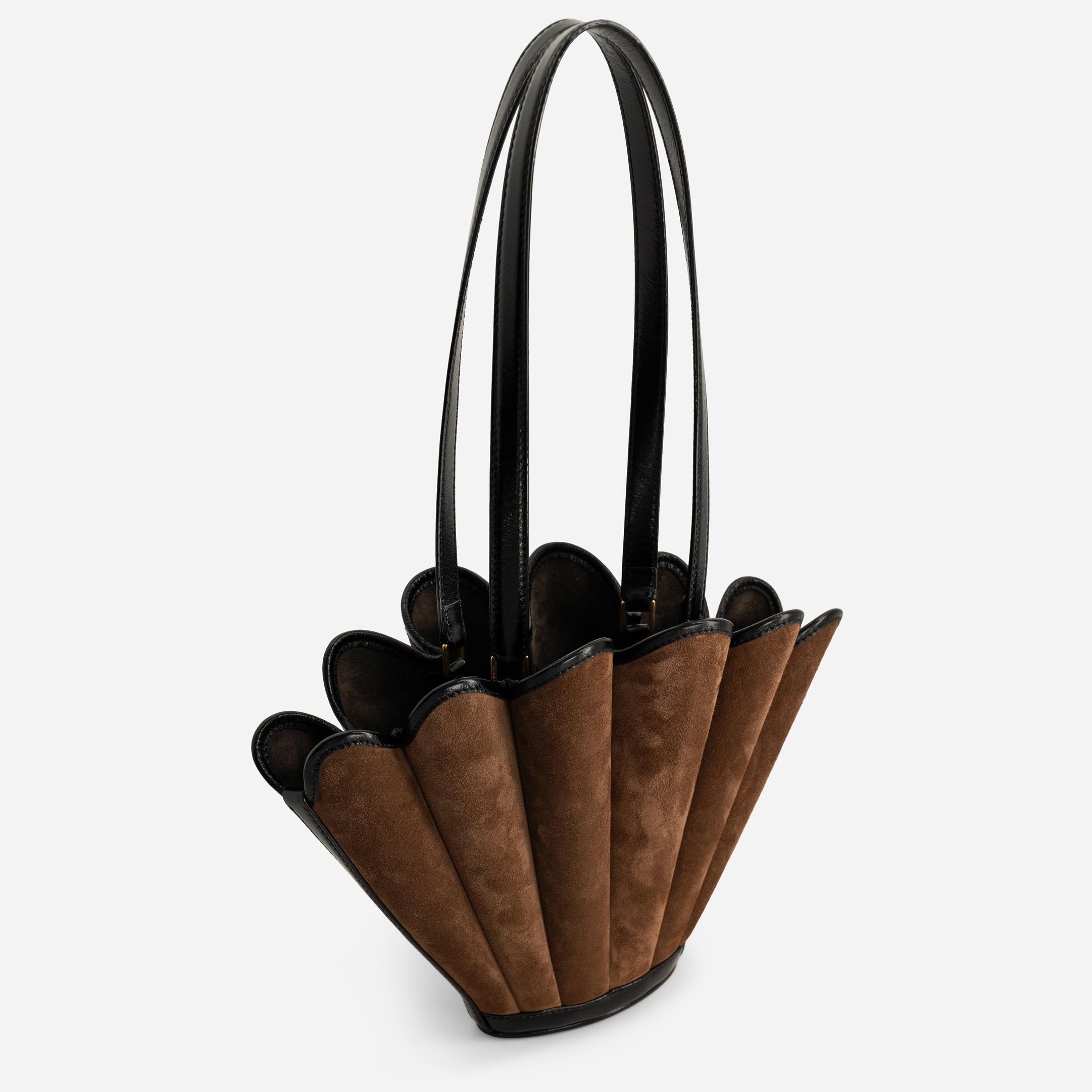 Mini Seashell Tote - Suede Espresso