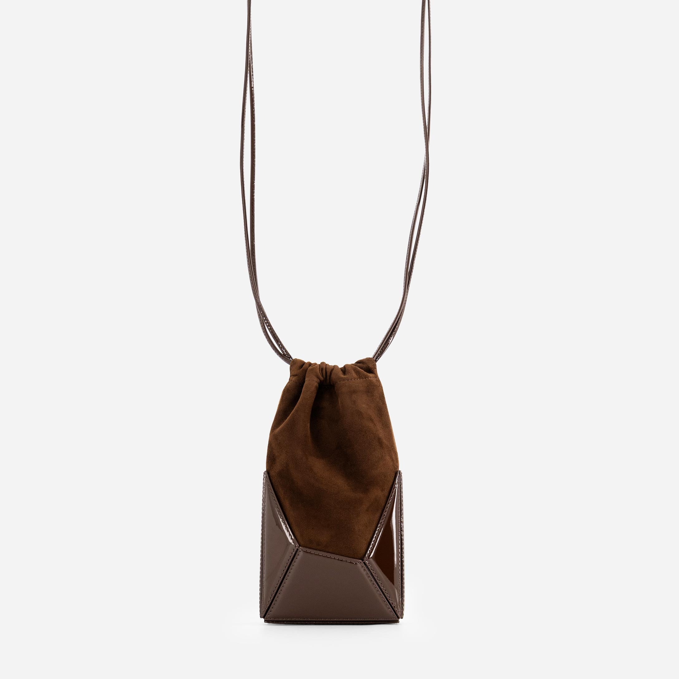 Naomi Phone Pouch - Patent Brown