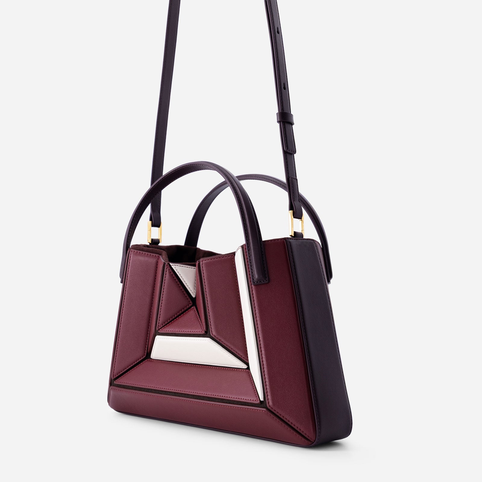 Sera Tote - Bordeaux&Off White