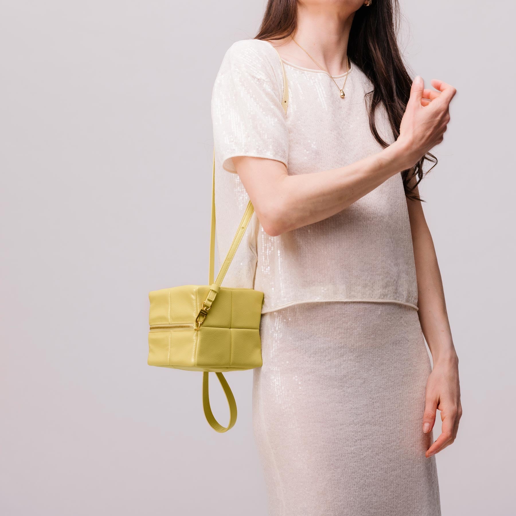 Grid Clutch - Mermaid Yellow