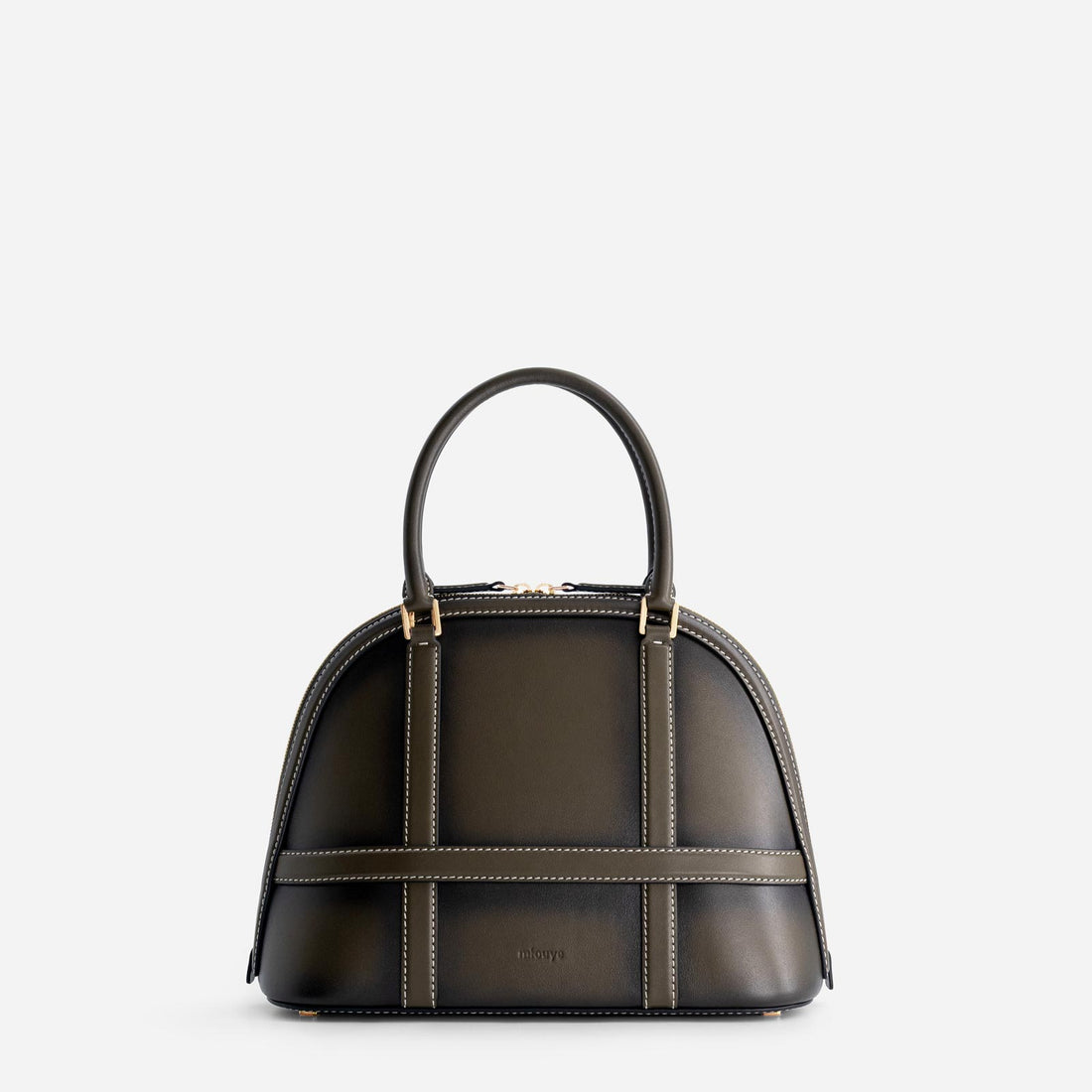 Model 12 leather bag in Truffle Green