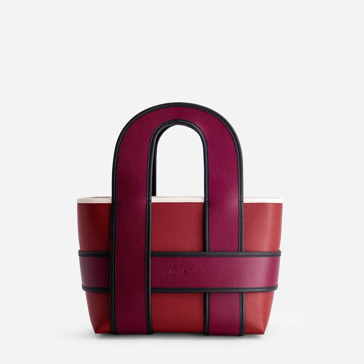 Checker Tote - Bordeaux&Off White