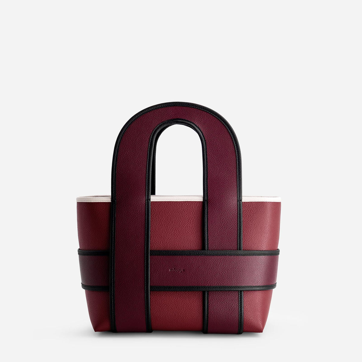 Checker Tote - Bordeaux&Off White