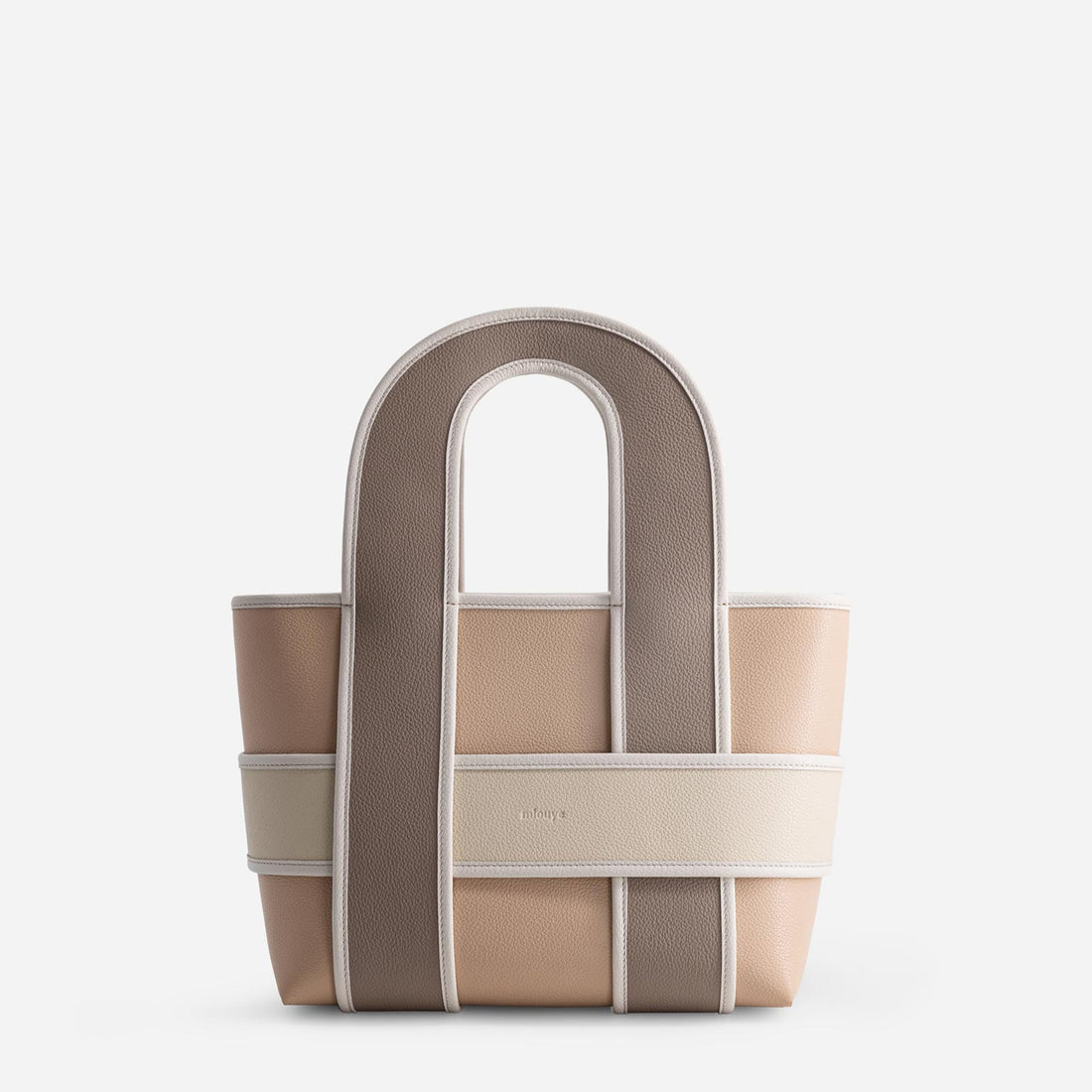 Checker Tote in Meringue