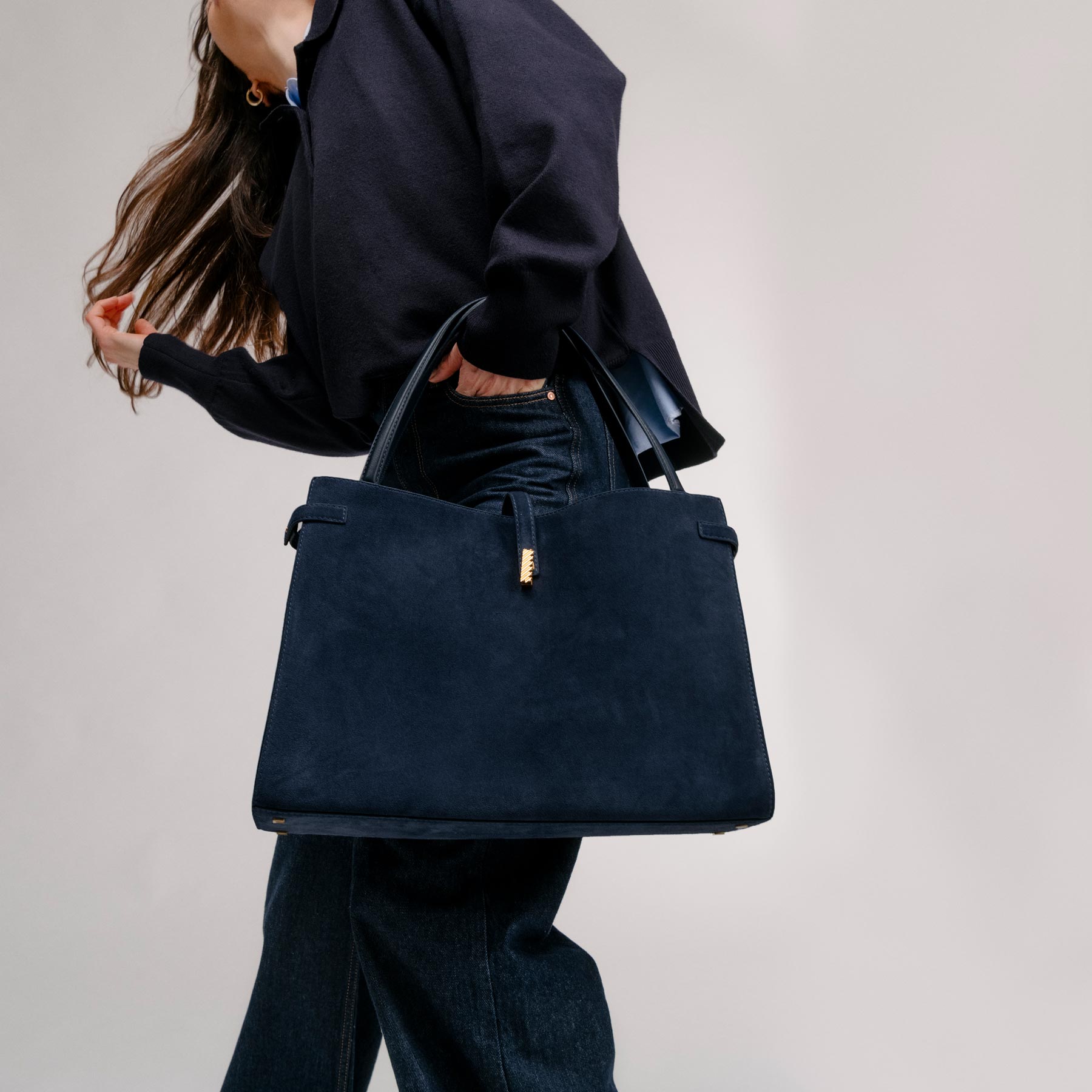 Isla Tote - Suede Black