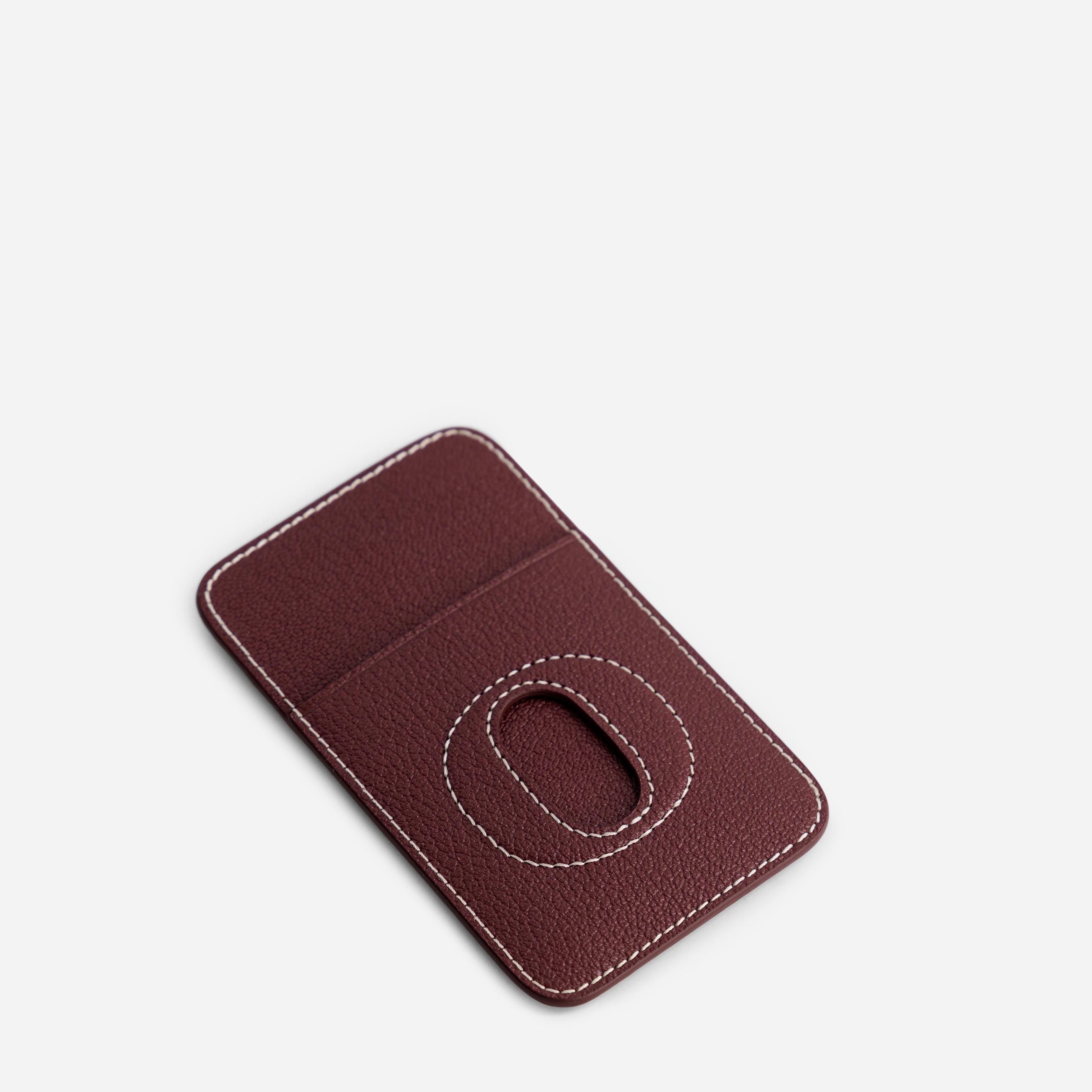 Cardholder O - Chèvre Bordeaux