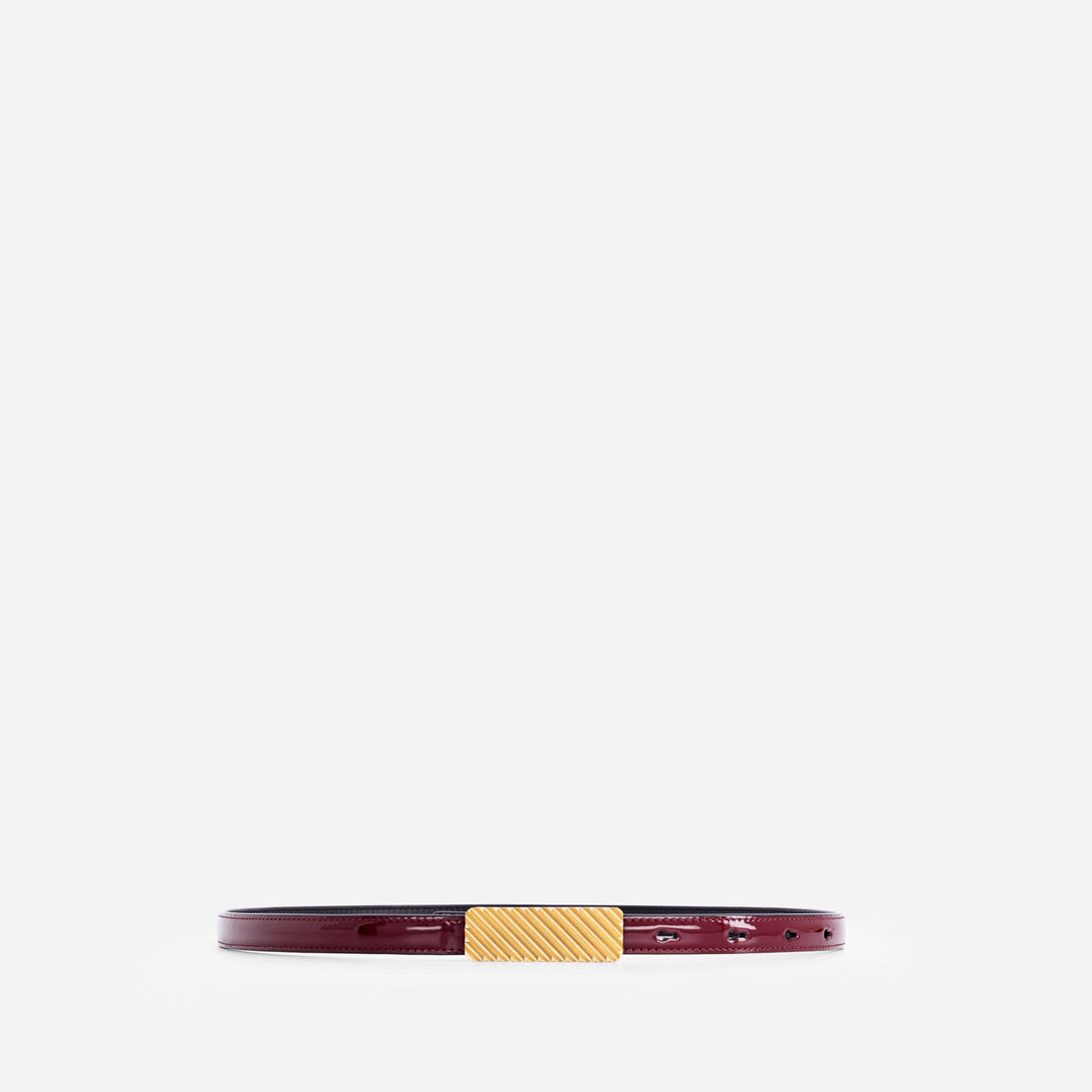 Isla Belt in Patent Bordeaux