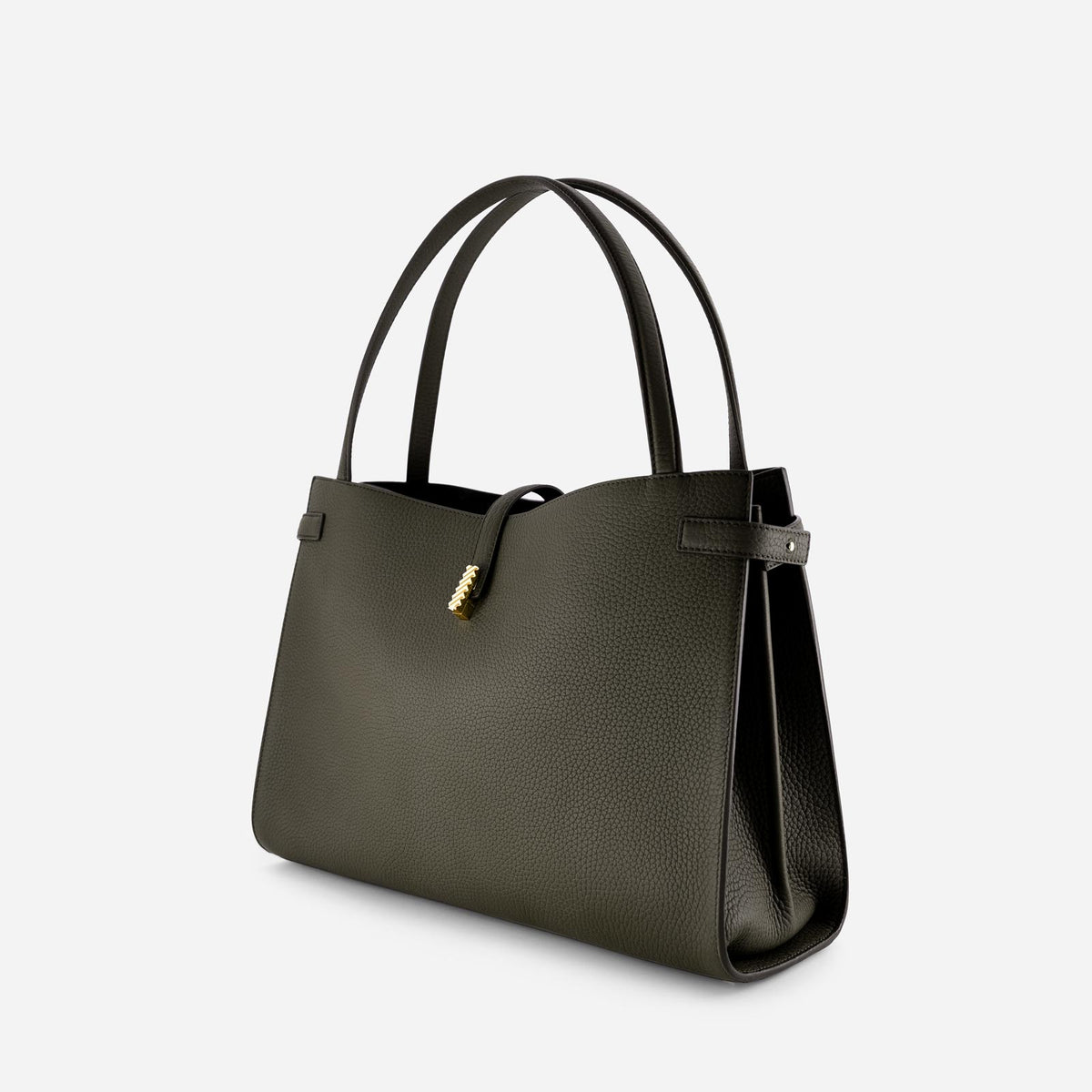Isla Tote in Grained Dark Green