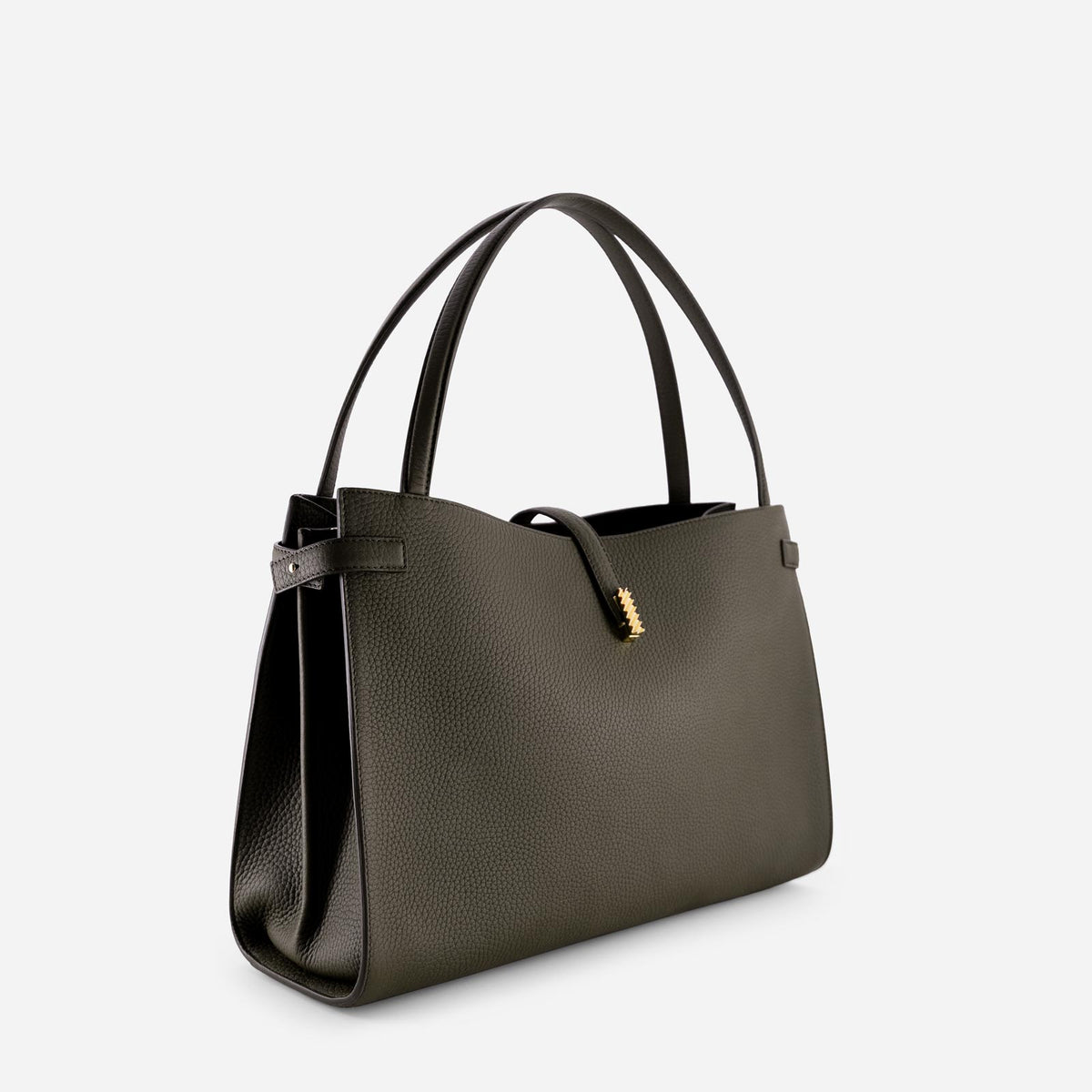 Isla Tote in Grained Dark Green