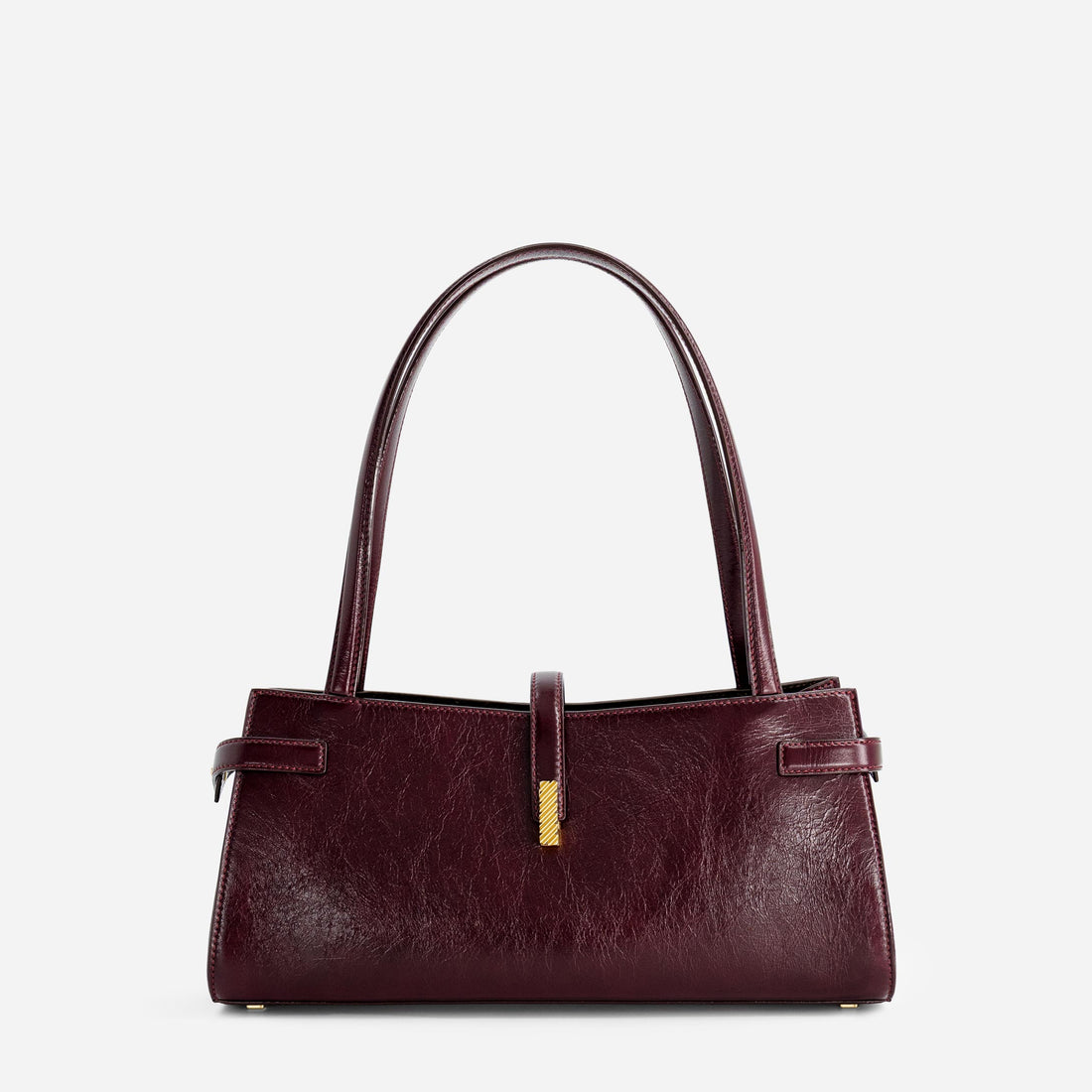Isla Wide Tote in Crinkled Bordeaux