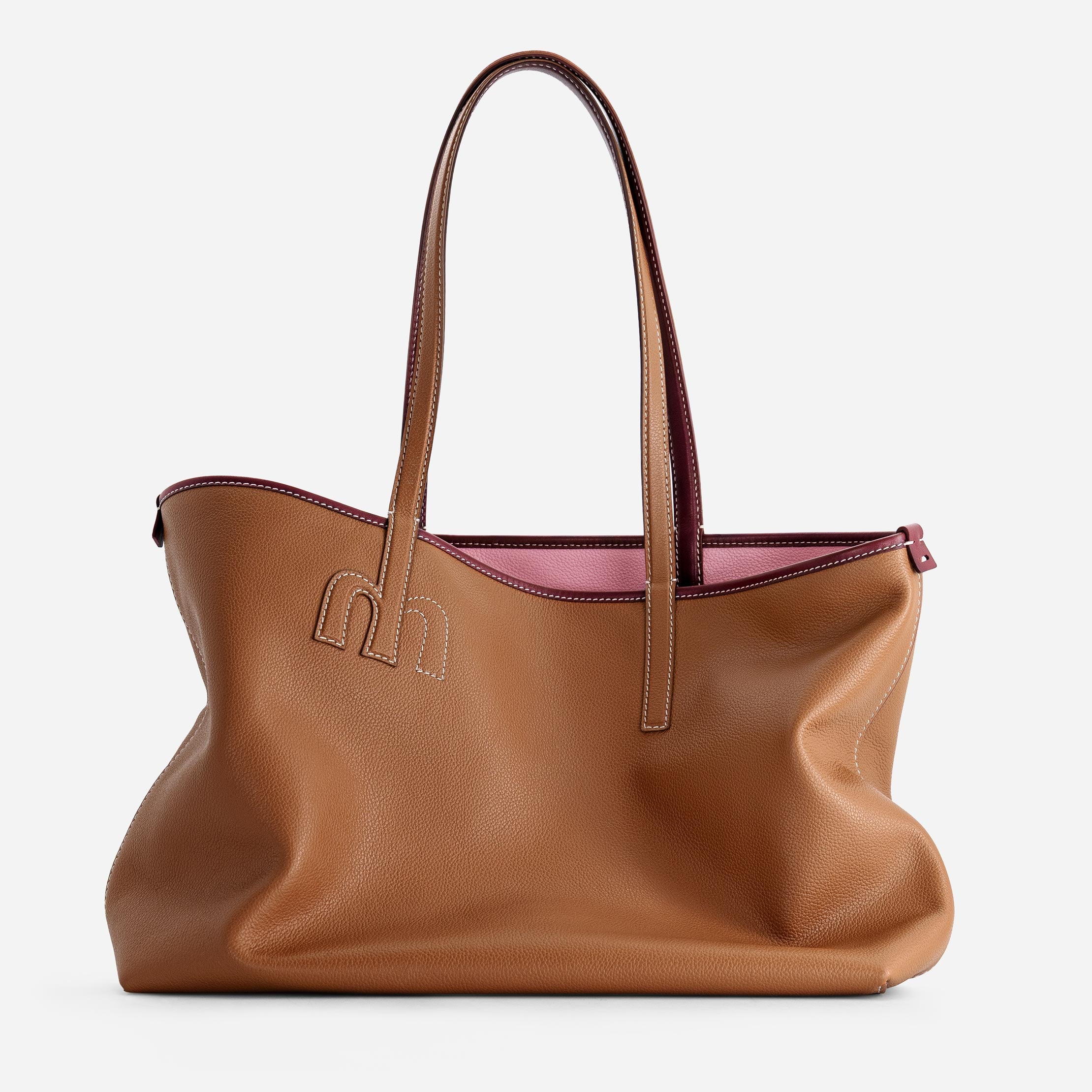 M Tote - Tan & Pink