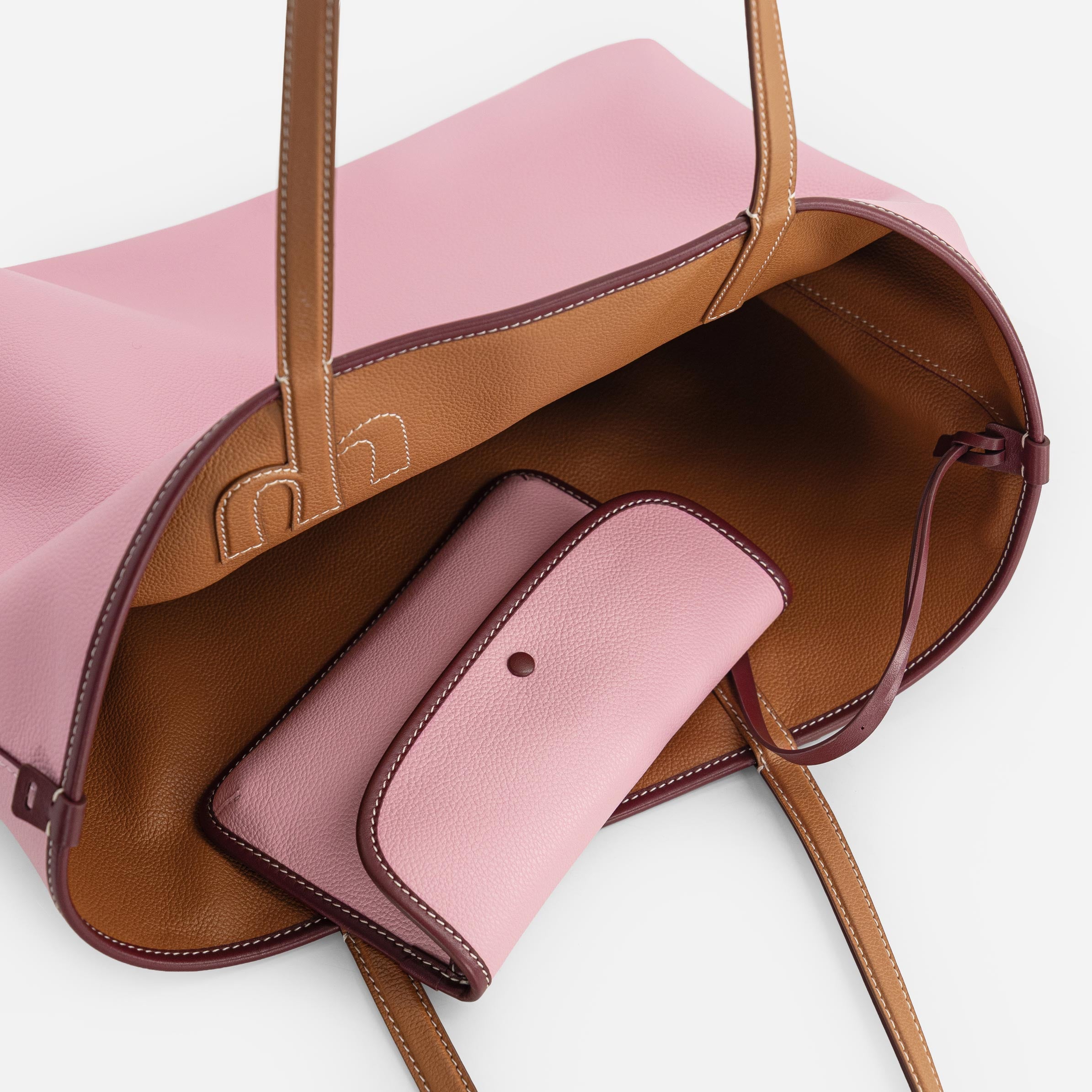 M Tote - Tan & Pink