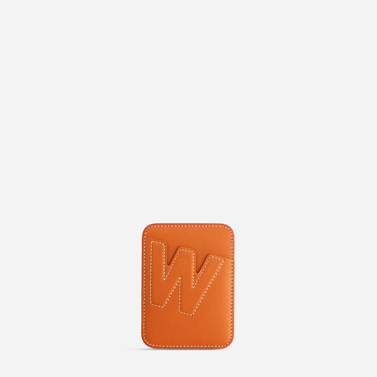 MagSafe cardholder in Orange, initial W, front
