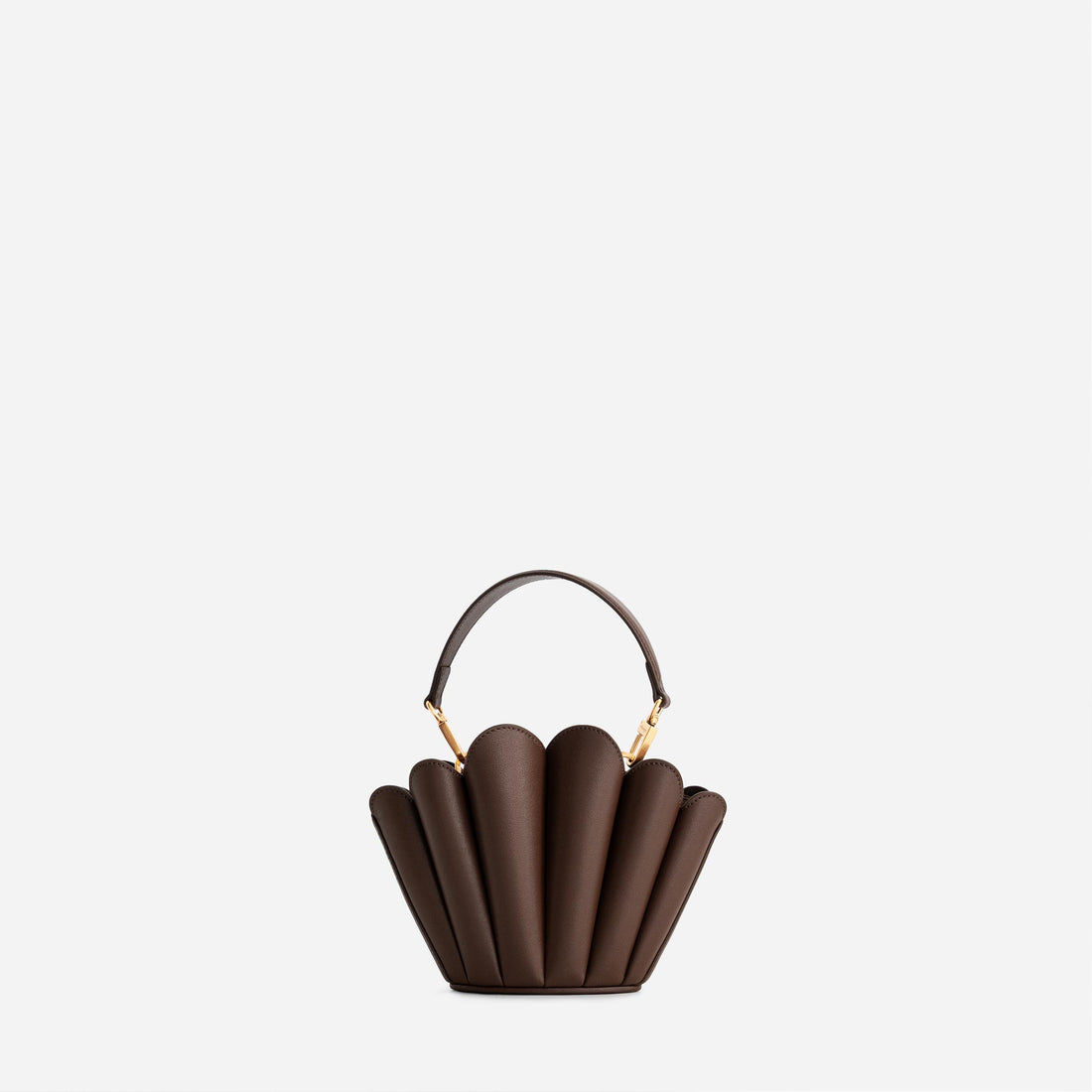 Micro Seashell leather bag in Espresso