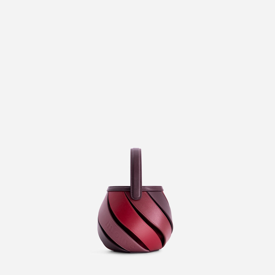 Mini Helix leather bag in Cranberry
