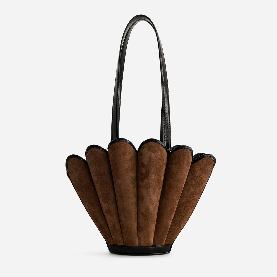 Mini Seashell Tote in Suede Espresso