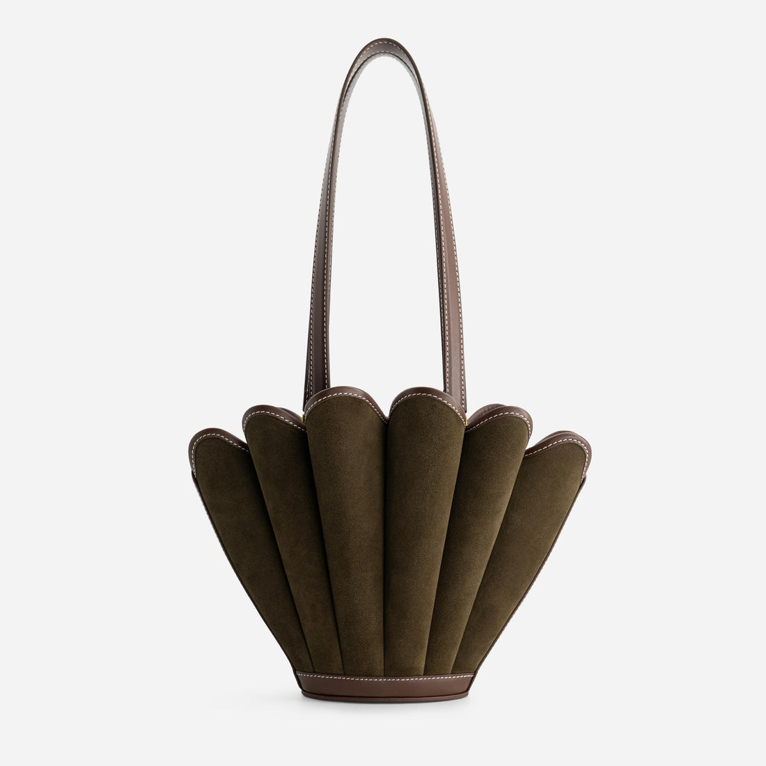Mini Seashell Tote in Suede Moss