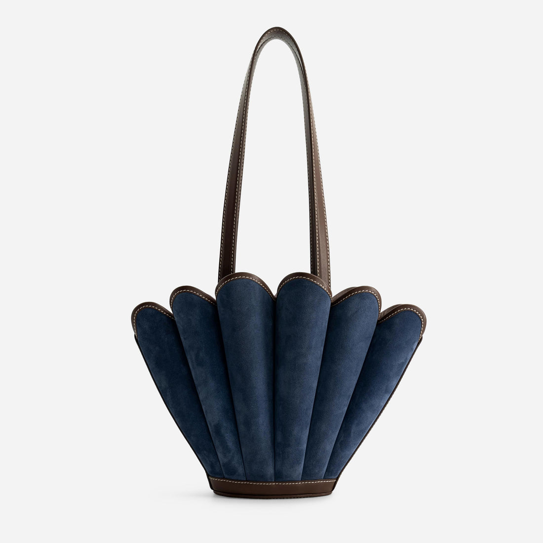 Mini Seashell Tote in Suede Marine