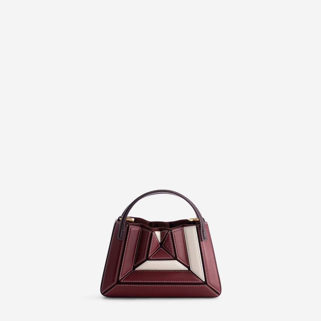 Mini Sera Tote in Bordeaux and Off White