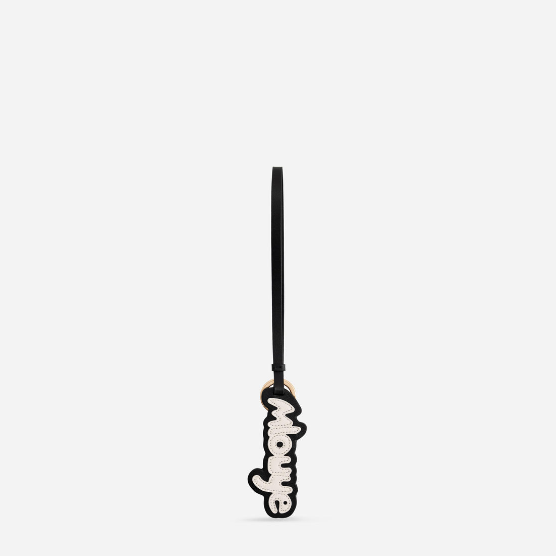 Mlouye Logo Keyring in Black and Off White