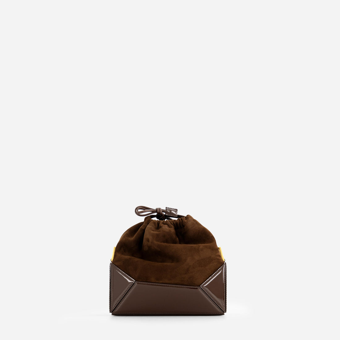 Naomi Pouch in Patent Brown