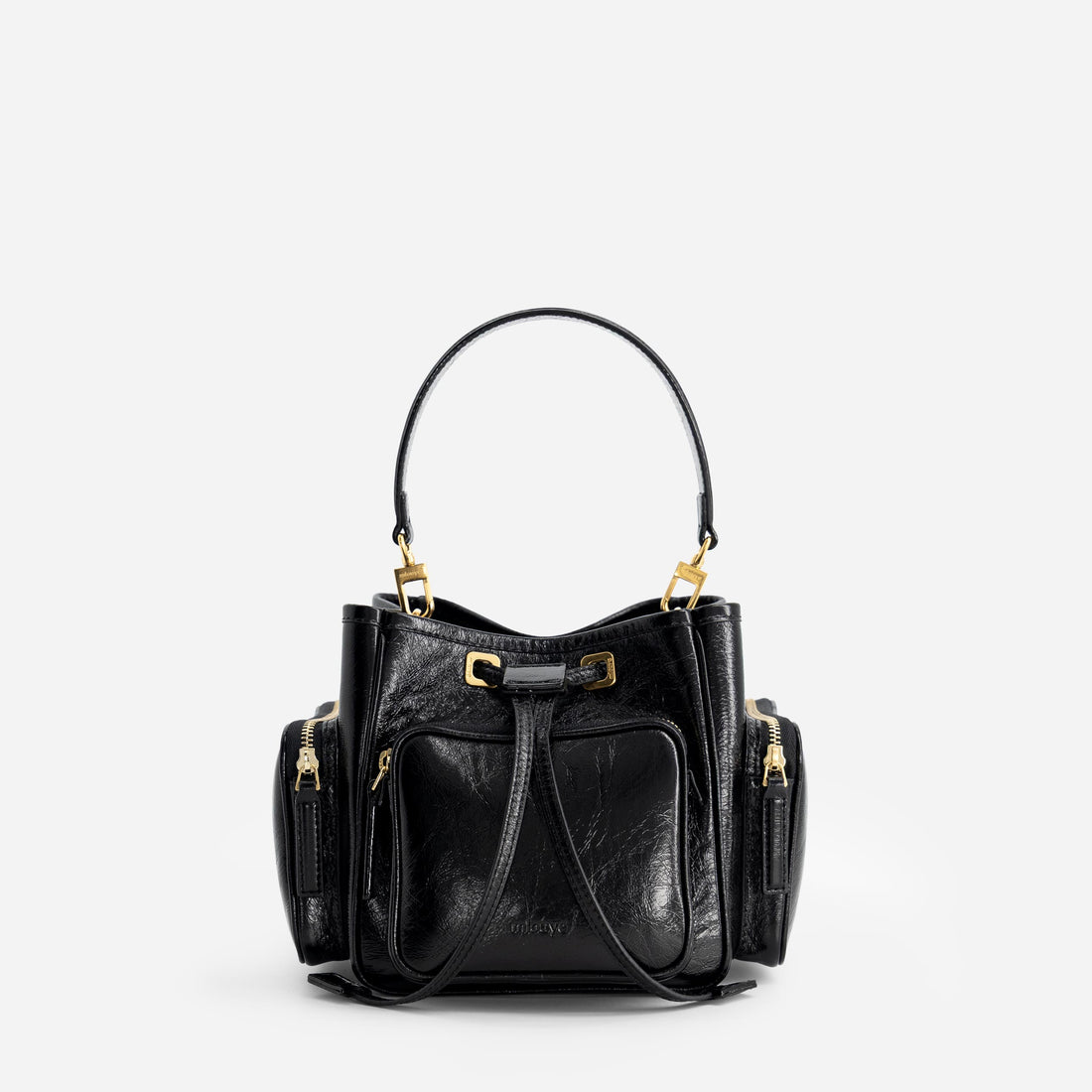 Quad bag in Crinkled Black