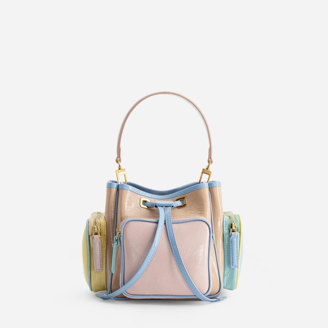Quad leather bag in Mermaid Multicolor