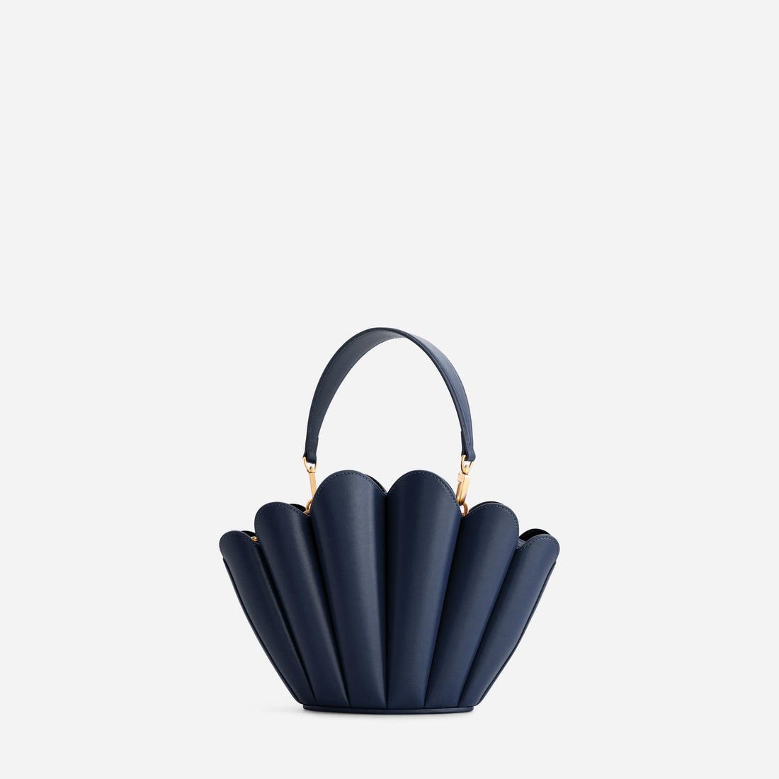 Seashell Crossbody leather bag in Navy