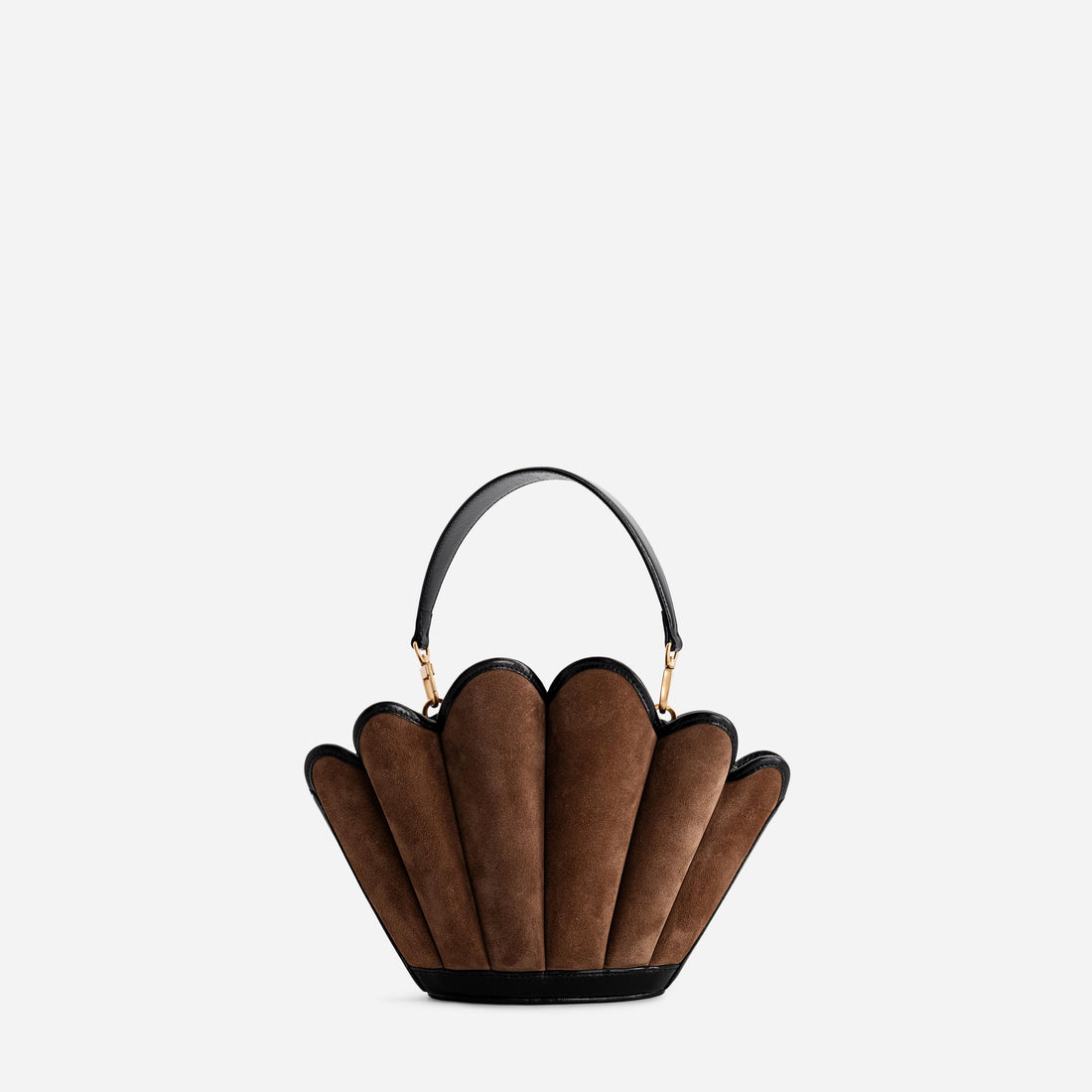 Seashell Crossbody bag in Suede Espresso