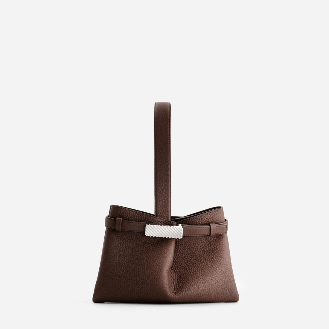 Span Clutch in Grained Espresso