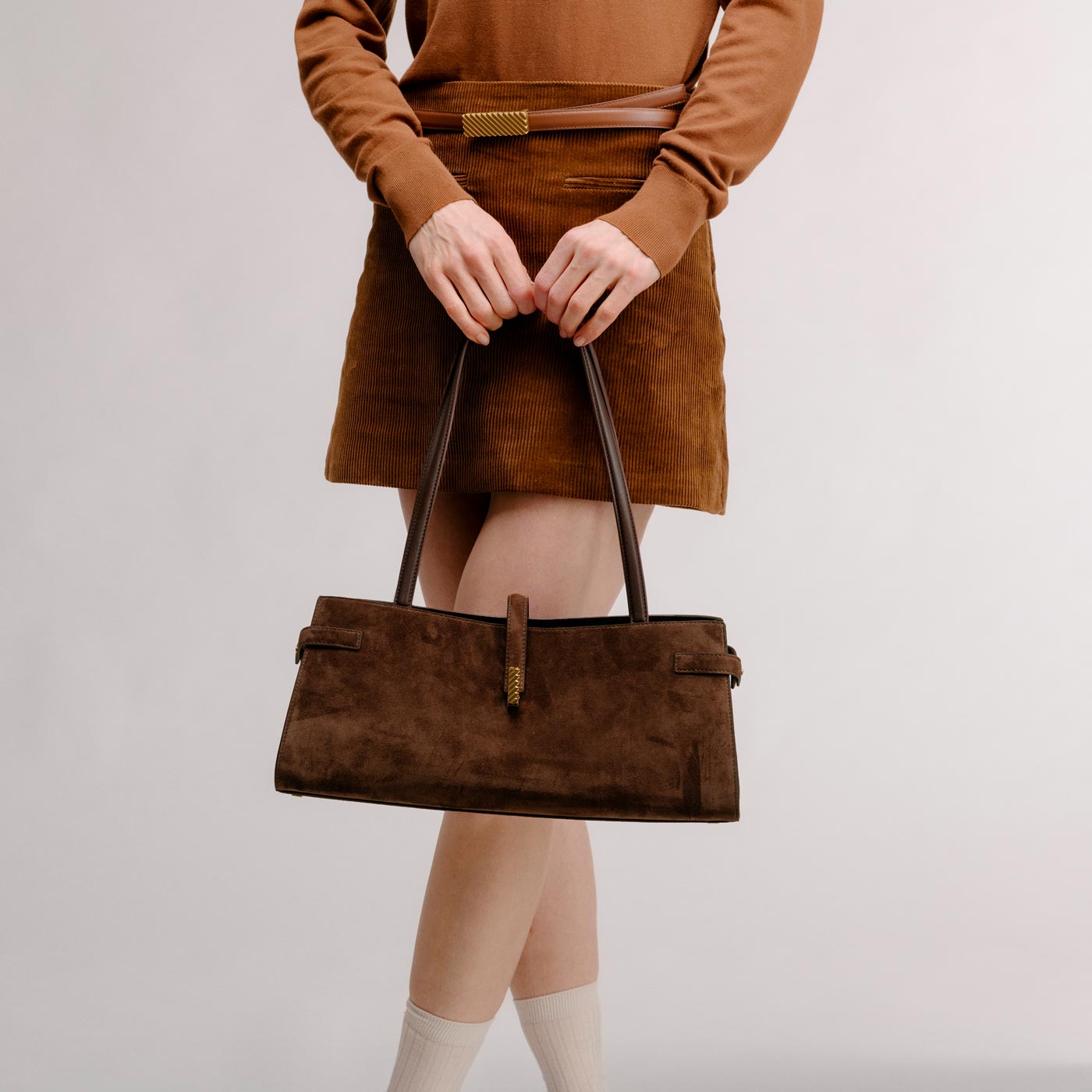 Isla Wide Tote - Suede Moss