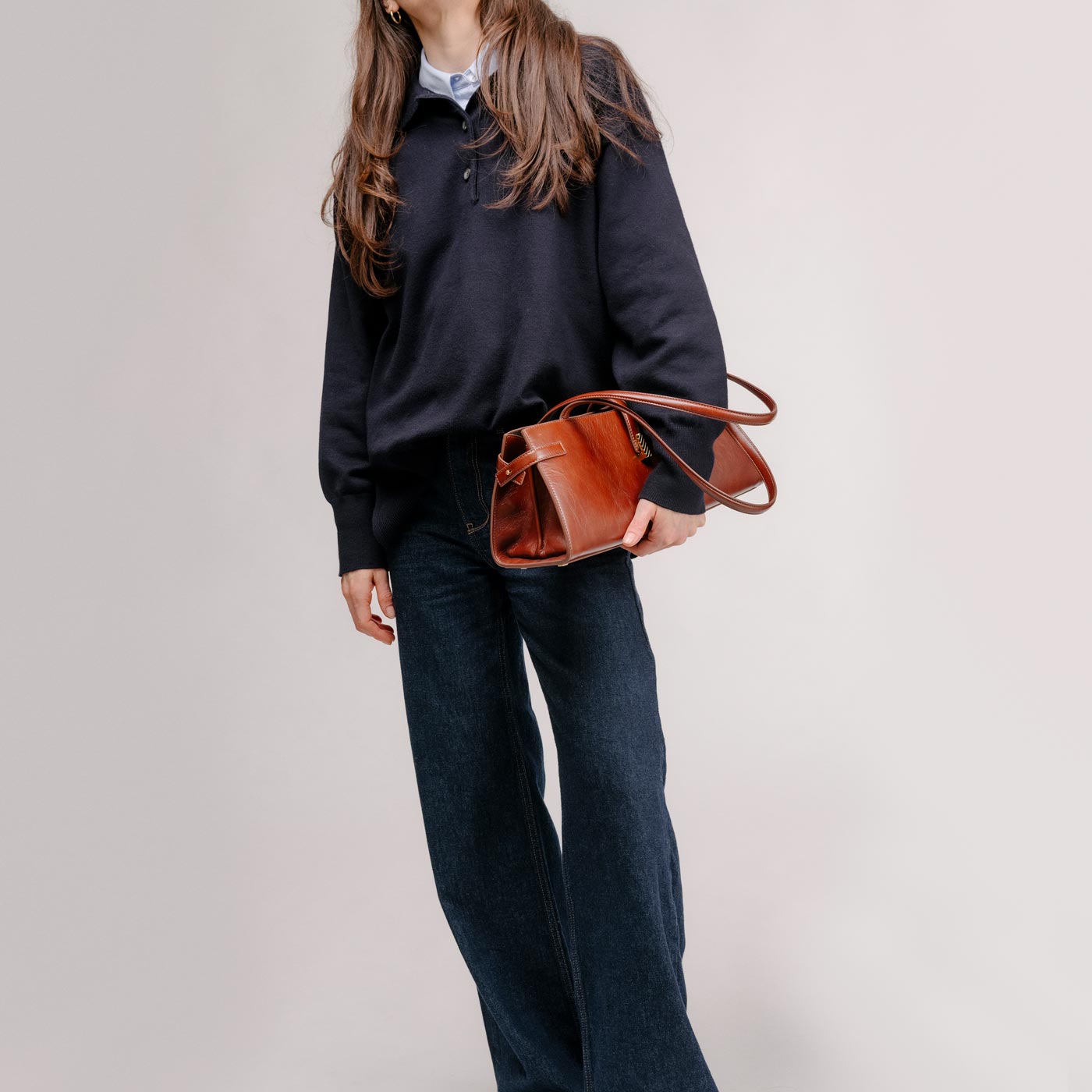 Isla Wide Tote - Grained Cream